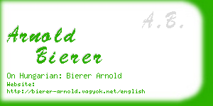 arnold bierer business card
